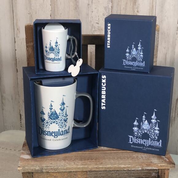 Starbucks Other - Starbucks Disneyland 60th Anniversary Diamond Celebration Coffee Mug Set of 2